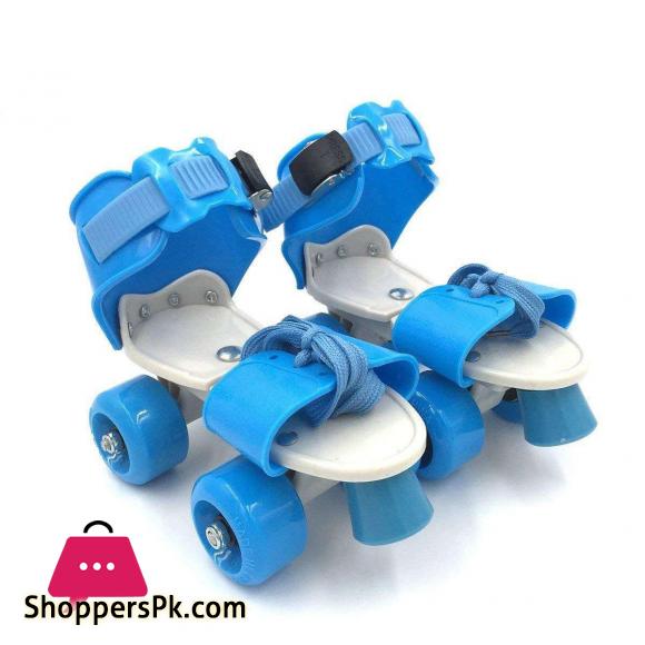 Adjustable Quad Speed Roller Skates Double Row Wheel Shoes - Multicolurs