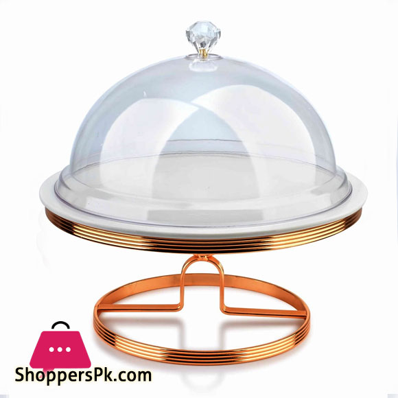 Brilliant Round Cake Stand with & Cover 13 Inch - BR16007
