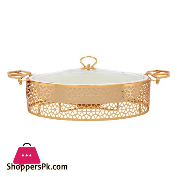 Brilliant Round Casserole Serving Food Warmer Dish 15 Inch - BR16003