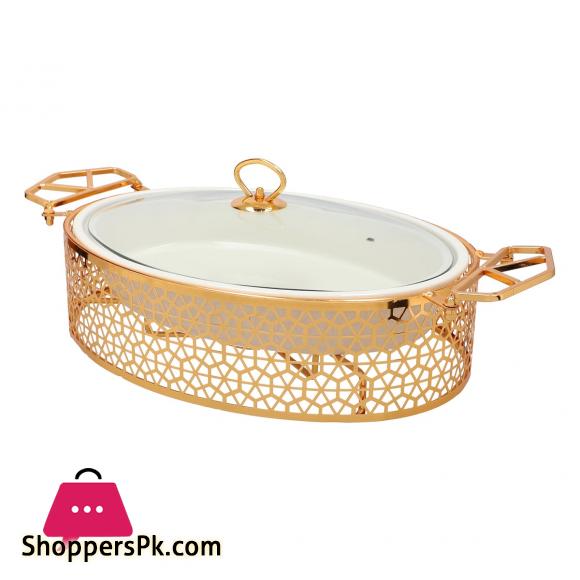 Brilliant Round Casserole Serving Food Warmer Dish 15 Inch - BR16003