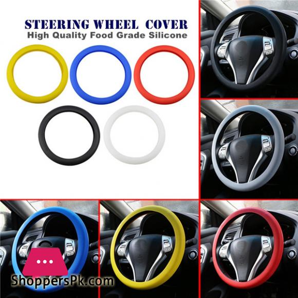 Car Auto Silicone Steering Wheel Glove Cover Leather Texture Soft Multi Color Universal Skin Soft Silicon Steering Wheel Cover 1 - Pcs