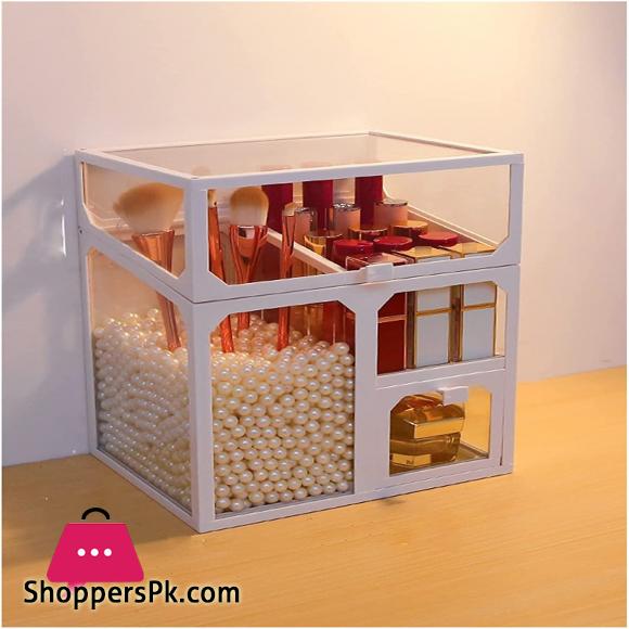 Cosmetic Holder Cosmetic Storage Box Dustproof Glass Desktop Skin Care Products Dressing Table Transparent