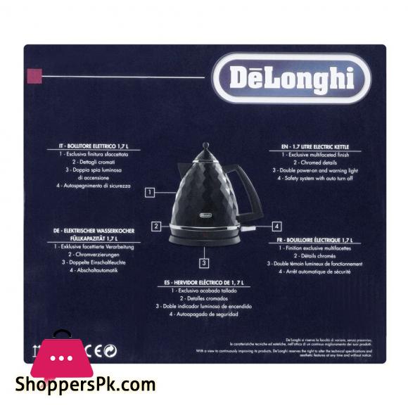 DeLonghi Brillante Design Electric Kettle, KBJ2001