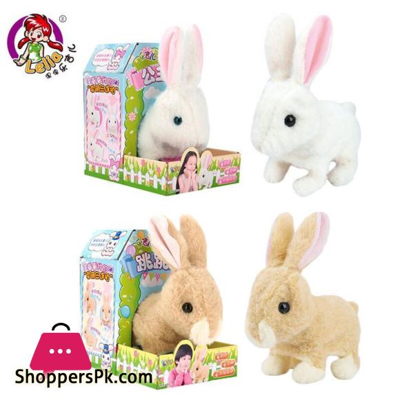 Electric Toy Rabbit Simulation Plush Rabbit will be the walking