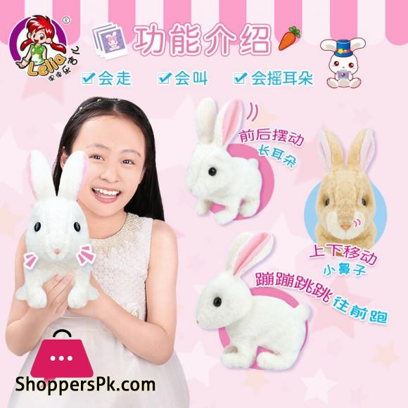 Electric Toy Rabbit Simulation Plush Rabbit will be the walking