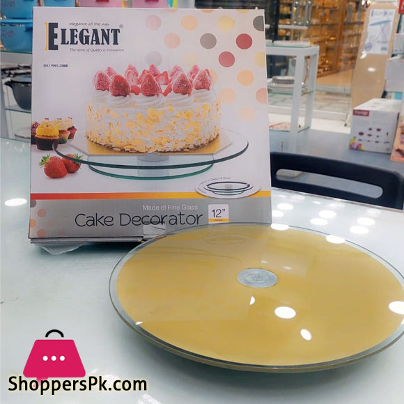Elegant Bakeware Cake Decorator Tempered Glass Rotating Turntable - 12 Inch