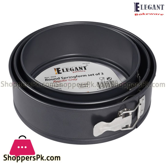 Elegant Bakware Non-Stick Cake Pan Springform Set of 3 - EB5218