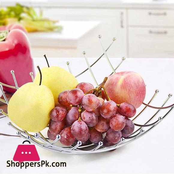 Fruit Basket Living Room Desktop Metal Fruit Bowl Creative Fashion Storage Basket for Bread, Fruits, Vegetable, Snacks