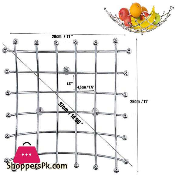Fruit Basket Living Room Desktop Metal Fruit Bowl Creative Fashion Storage Basket for Bread, Fruits, Vegetable, Snacks