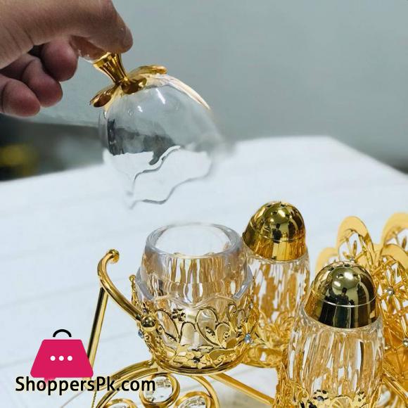 Golden Decorative Salt & Pepper Cart