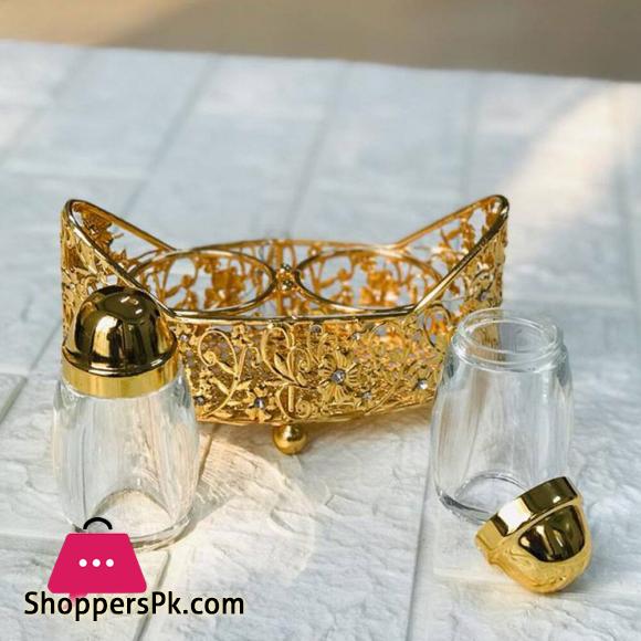 Golden Decorative Salt & Pepper Cart