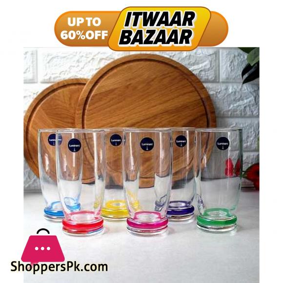 Luminarc Glassware Cortina Rainbow 33cl Highball Water & Juice Glass Set of 6