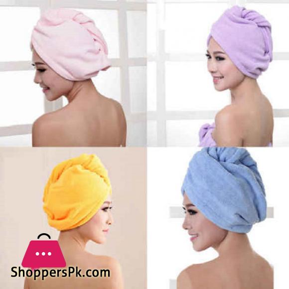 Microfiber Bathing Quick Dry Hair Cap Turban Wrap Towel Hat Hair-drying