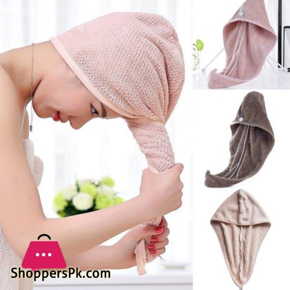Microfiber Bathing Quick Dry Hair Cap Turban Wrap Towel Hat Hair-drying