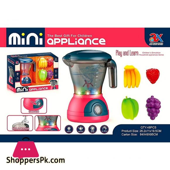 Mini Electric Fruit Juicer Set for Kids Role Play Kitchen Toy Kitchen Accessories with Lights and Music Kids Home and Kitchen Set