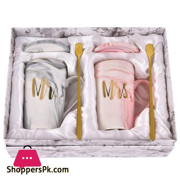 Mr and Mrs Coffee Mugs Ceramic Couple Tea Cups Set