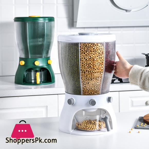 Multifunctional Rotating Food Storage Rotating Dry Food Rice Container Storage Case Flour Grain Dispenser