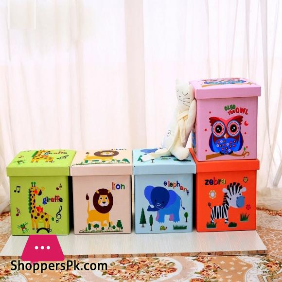 New Oxford Cartoon Animal Organizer Kids Book Clothes Storage Box Folding Cute Animal Toy Storage Basket Children Storage Bin