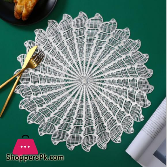 PVC Hollow Out Rose Flower Non Slip Dining Table Mats Home table Decoration