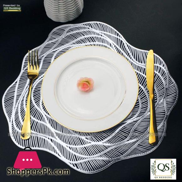 PVC Hollow Out Rose Flower Non Slip Dining Table Mats Home table Decoration