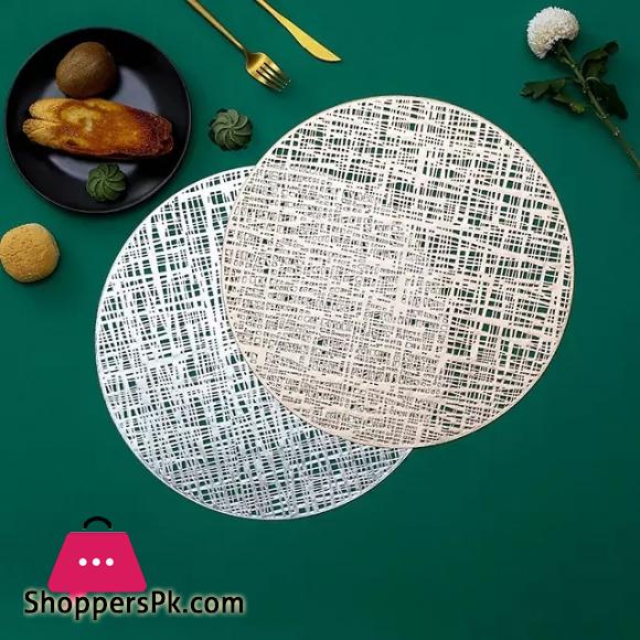 PVC Hollow Out Round Non Slip Dining Table Mats Home table Decoration - 38 CM