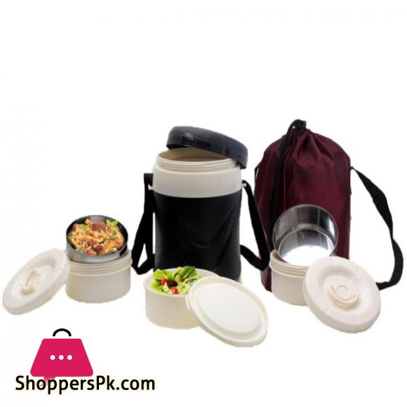 Riwayat Lunch Carrier - 2 steel bowls - 1 salad bowl