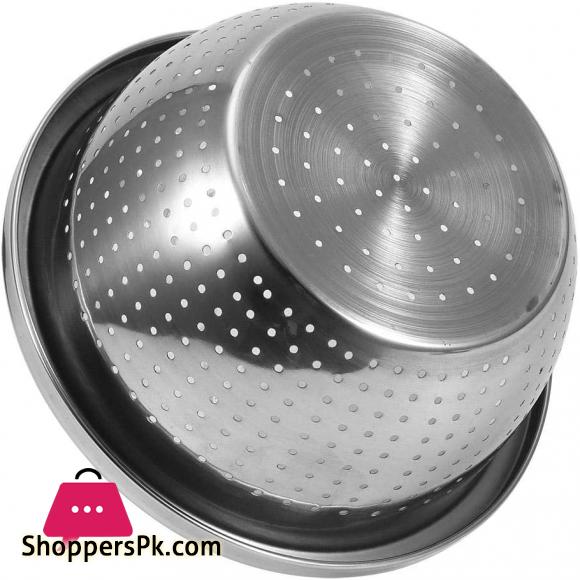 Stainless Steel Rice Sieve Rice Washing Bowl Filter Strainer Drainer Kitchen Colander for Vegetables Fruit Pasta Noodles - 30 CM