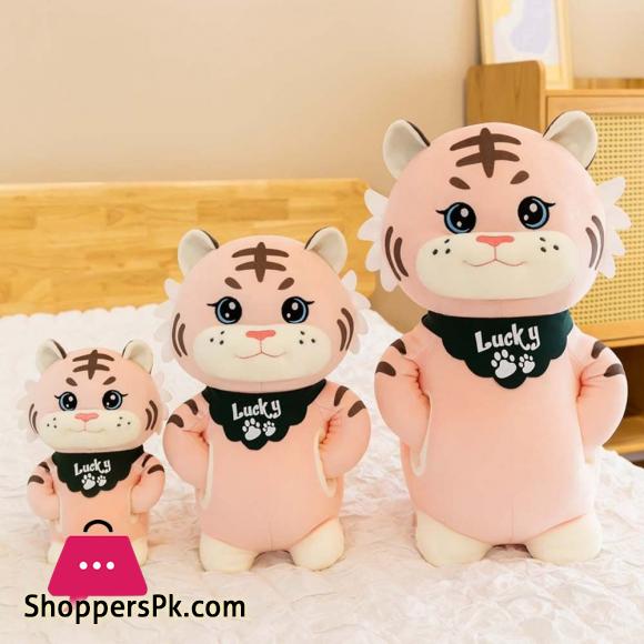 Tiger Plush Toy Soft Tiger Stuffed Toy with Hand Warmer Pillow Dolls for Kids Gift - 25cm