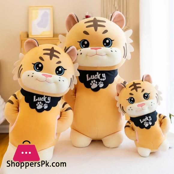 Tiger Plush Toy Soft Tiger Stuffed Toy with Hand Warmer Pillow Dolls for Kids Gift - 40cm