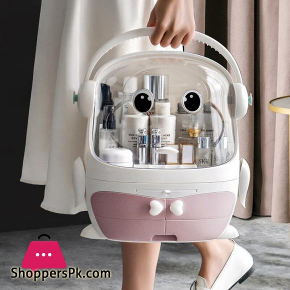 Transparent Penguin Makeup Organizer Waterproof Makeup Box Portable Desktop Jewelry and Cosmetics Storage