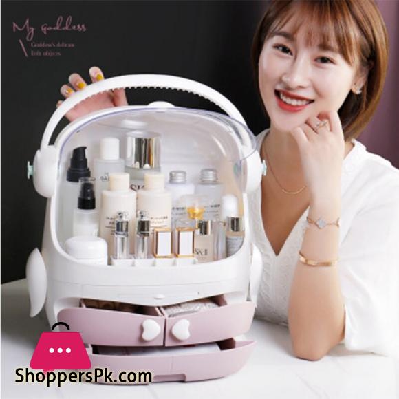 Transparent Penguin Makeup Organizer Waterproof Makeup Box Portable Desktop Jewelry and Cosmetics Storage