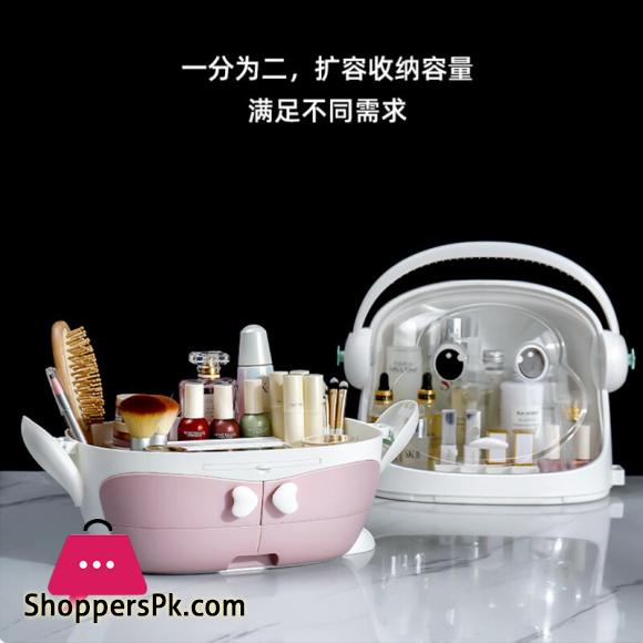 Transparent Penguin Makeup Organizer Waterproof Makeup Box Portable Desktop Jewelry and Cosmetics Storage