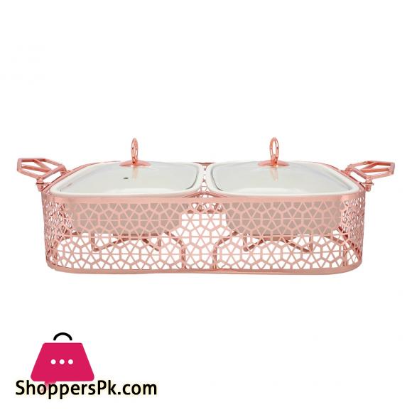 Brilliant Twin Rectangular Casserole Serving Food Warmer Dish – BR16002