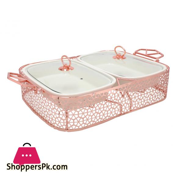 Brilliant Twin Rectangular Casserole Serving Food Warmer Dish – BR16002