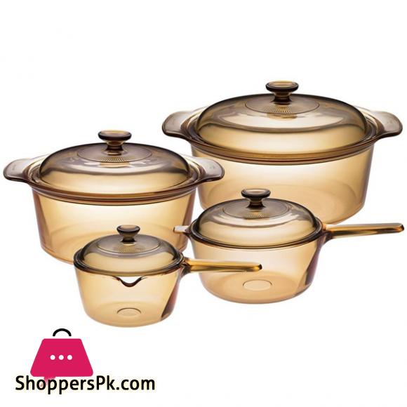 Visions® Glass Cookpot Saucepan Cookware Set 8 Pcs