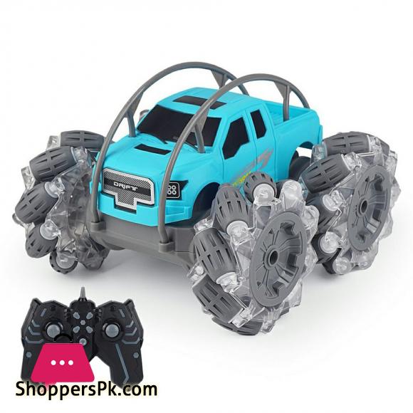 2.4G Remote Control Lateral Drifting Stunt Car Rollover Bucket With Cool Lights Childrens Climbing Off road Vehicle Toy