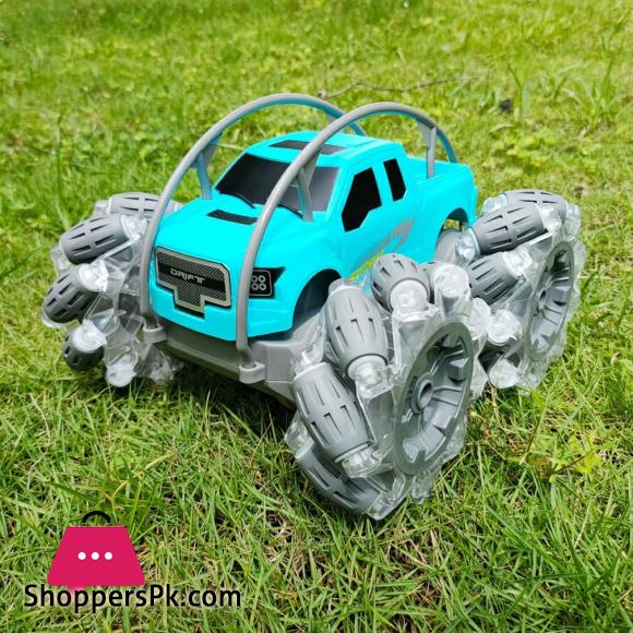 2.4G Remote Control Lateral Drifting Stunt Car Rollover Bucket With Cool Lights Childrens Climbing Off road Vehicle Toy