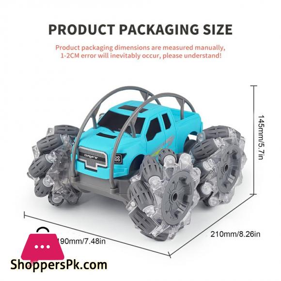 2.4G Remote Control Lateral Drifting Stunt Car Rollover Bucket With Cool Lights Childrens Climbing Off road Vehicle Toy
