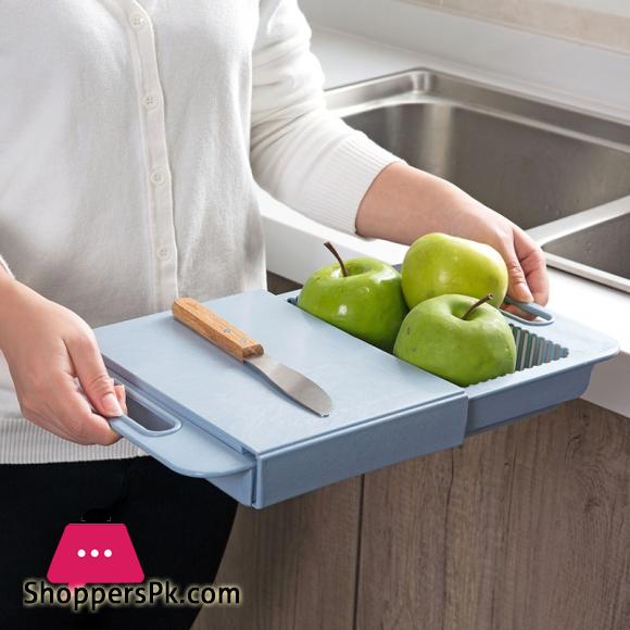 3 In 1 Kitchen Sink Cutting Board Removable Chopping Blocks with Drain Basket