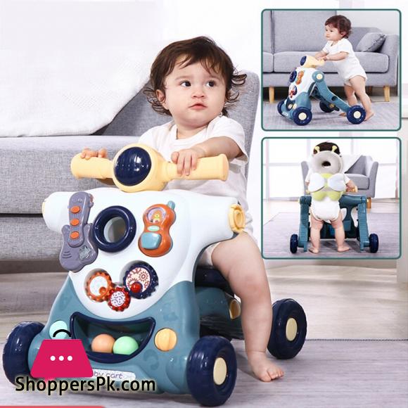 3 in 1 Multifunction Baby Walker Balance Car Bike Toddler Four Wheels Trolley Stable Adjustable Learning Walking Toddler Toys
