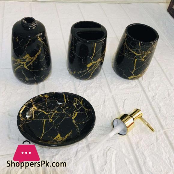 4 Pcs Marble Bath Set