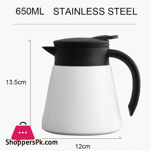 600ml Insulated Water Bottle Stainless Steel Pressing Type Thermal Insulation Kettle Coffee Pot Vacuum Flask Kettles Jug Home