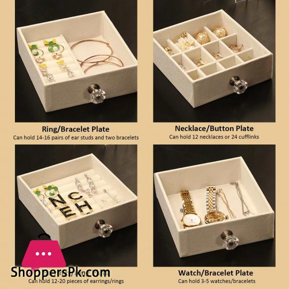 Acrylic Jewelry Box Ring Earring Holder Large Capacity Necklace Cosmetic Storage Drawer Dressing Table Organizer