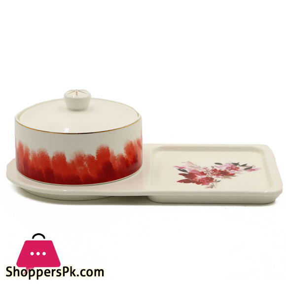 Angela Ceramic Pot With Tray - MK60