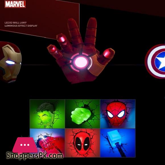 Avengers Series 3D Marvel LED Wall Lamp Living Room Creative LED Night Lights