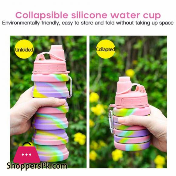 Bicycle Foldable Water Bottle Leakproof Cycling Water Drink Bottle Creative Telescopic Portable Outdoor Drinkware Bottle 1-Pcs