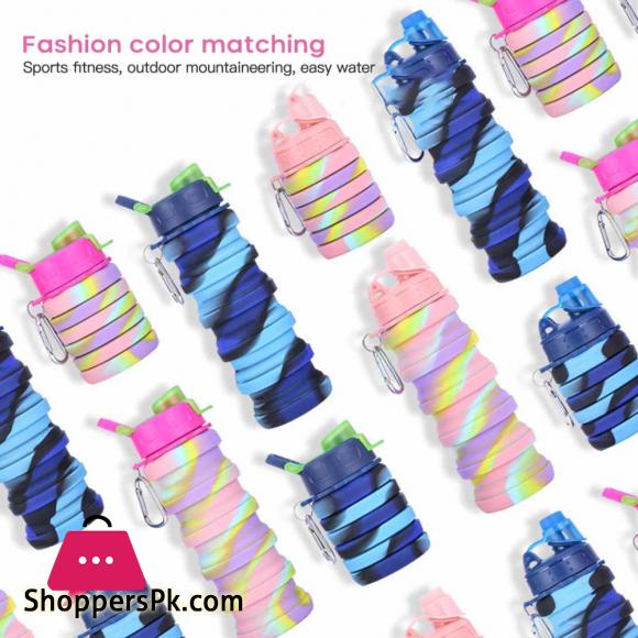 Bicycle Foldable Water Bottle Leakproof Cycling Water Drink Bottle Creative Telescopic Portable Outdoor Drinkware Bottle 1-Pcs