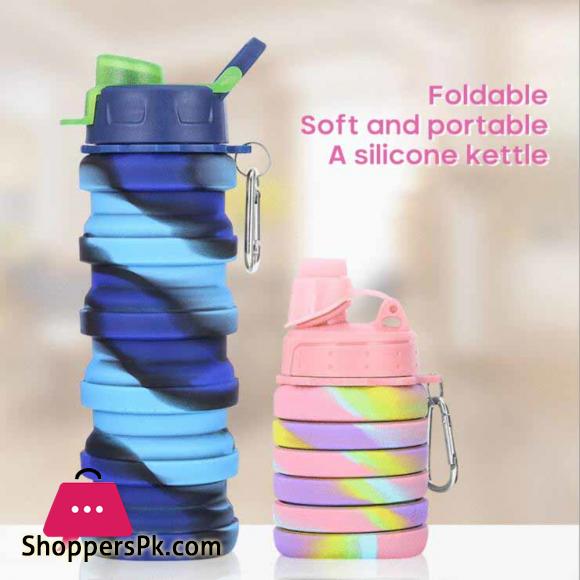 Bicycle Foldable Water Bottle Leakproof Cycling Water Drink Bottle Creative Telescopic Portable Outdoor Drinkware Bottle 1-Pcs