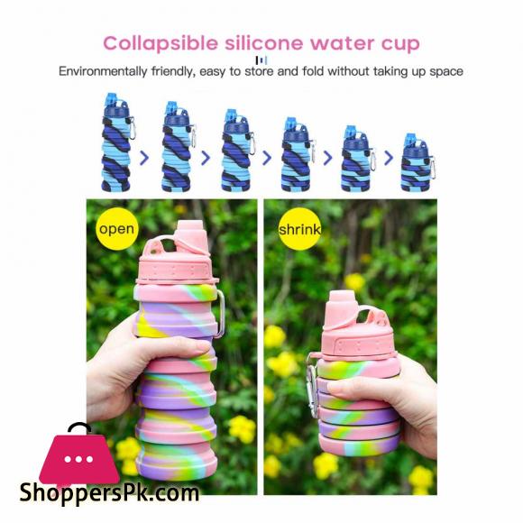 Bicycle Foldable Water Bottle Leakproof Cycling Water Drink Bottle Creative Telescopic Portable Outdoor Drinkware Bottle 1-Pcs