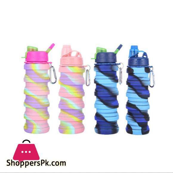 Bicycle Foldable Water Bottle Leakproof Cycling Water Drink Bottle Creative Telescopic Portable Outdoor Drinkware Bottle 1-Pcs